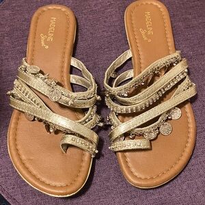 Madeline Stuart Metallic Gold Sandals